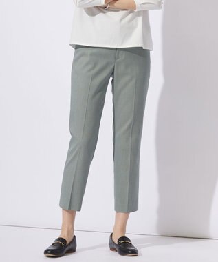  【洗える】シャークスキン テーパード パンツ