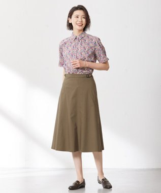 J.PRESS LADIES 【洗える】LIBERTY シャツカラー ブラウス レッド系5