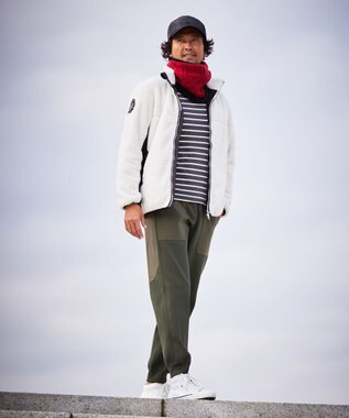 23区GOLF 【MEN】【ウォッシャブル】ボアコンビブルゾン アイボリー系