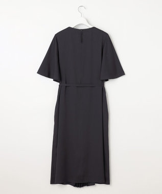 自由区 【洗える・XSサイズあり】フロントプリーツ ドレス ネイビー系