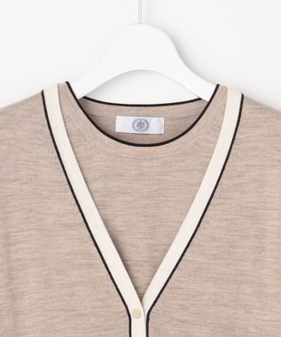J.PRESS LADIES トリムツイン ニット ベージュ系