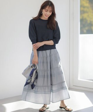 組曲 クラウドローン スカート ブルーグレー系