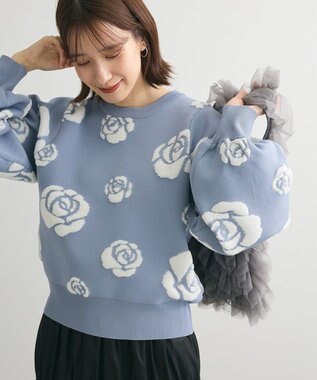 Green Parks ・ｓｗｉｎｇ　ｂｙ　バラジャカードニット Blue