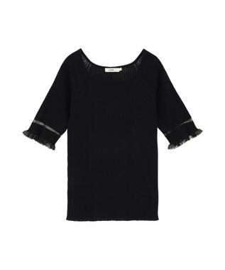 earth music&ecology ポイントシアーフリルニットプルオーバー