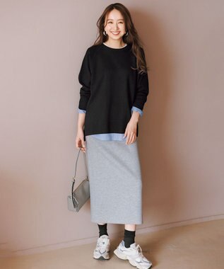 UNFILO L シャツコンビ レイヤードＴ オフ×ストライプ