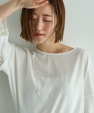 YECCA VECCA パールMIXロングネックレス