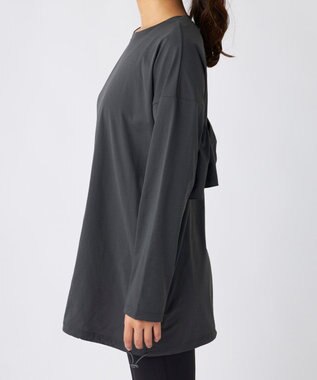 OP／FILA 【Ocean Pacific】バックフリルラッシュガード  レギンスセットウェア チャコールグレー