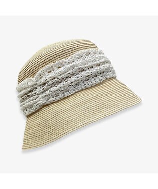 林八百吉商店 un chapeau  リネンブレードハット ホワイト
