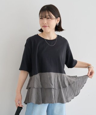 Green Parks サテンティアードドッキングプルオーバー Black