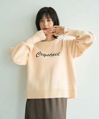 YECCA VECCA 刺繍ロゴニット Ivory