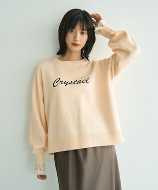 YECCA VECCA 刺繍ロゴニット Ivory