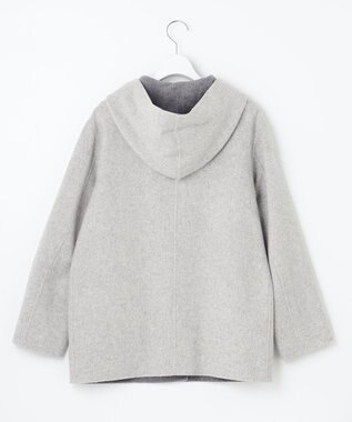 J.PRESS LADIES 【リバーシブル】ウールナイロン リバー フーデッドコート ライトグレー系
