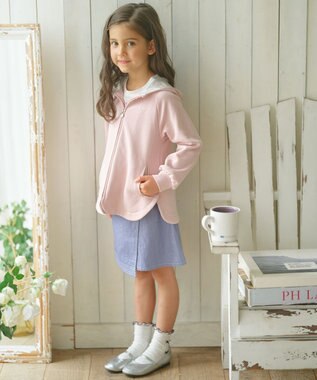 組曲 KIDS 【110-140cm】ドライコットン パーカー ピンク系