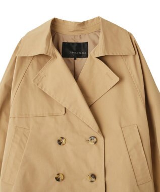 YECCA VECCA レースMIXショートトレンチコート Beige