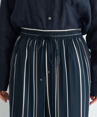 YECCA VECCA アートプリントスリットワイドパンツ Stripe