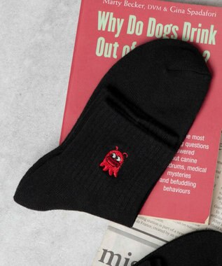 WEGO アニマル刺繍アンクル底パイルソックス 柄13