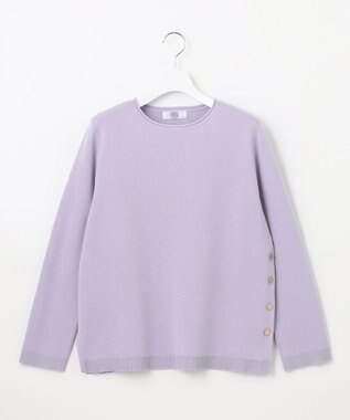 J.PRESS LADIES 【洗える】COTTON ACETATE クルーネック ニット ラベンダー系