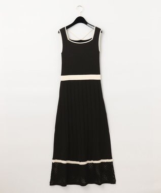 GRACE CONTINENTAL メッシュヘムニットワンピース ブラック