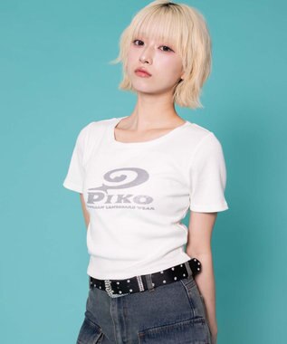 WEGO 別注PIKOラメ　リブT ホワイト