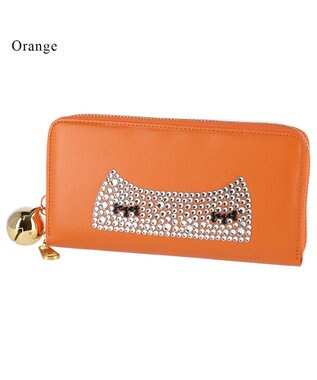 tsumori chisato CARRY キラネコ　ラウンドファスナー長財布 オレンジ