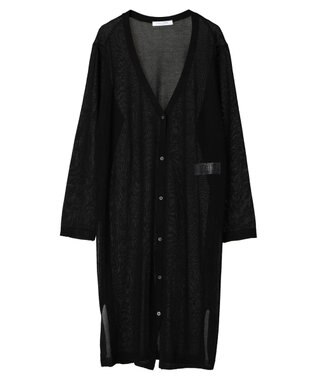 Green Parks 推しニット　ロング丈カーディガン Black