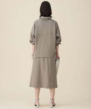 自由区 L ブラッシュドコットンサテンナロー スカート カーキ