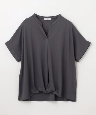 ANY ストレッチピケカシュクールカットソー チャコール