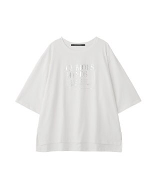 YECCA VECCA 【UVカット】ワイドスリーブ箔プリントTee Off White