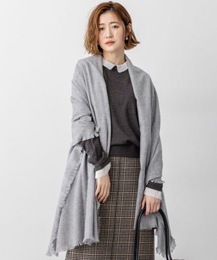 JOSEPH　ジョゼフ　カシミヤ　大判ストール　チャコールグレー×イエロー JOSEPHジョゼフカシミヤ大判ストールチャコールグレー×イエロー