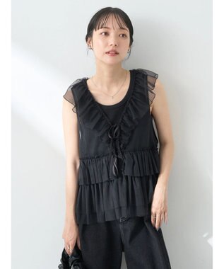 earth music&ecology チュールベスト Black