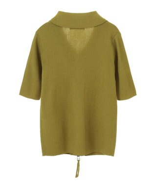 Green Parks ５分袖衿付きＺｉｐプルオーバー Green