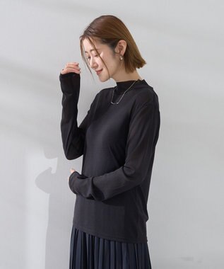 YECCA VECCA ハイネックシアートップス Black