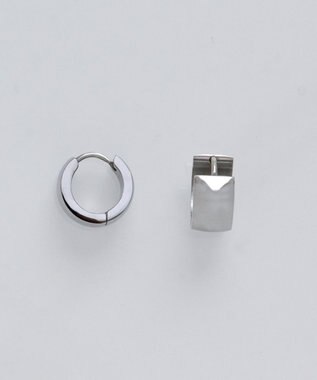 Phoebe 【限定セット】アーバンクロストップコードネックレス×ワンタッチワイドフープミニピアス シルバー