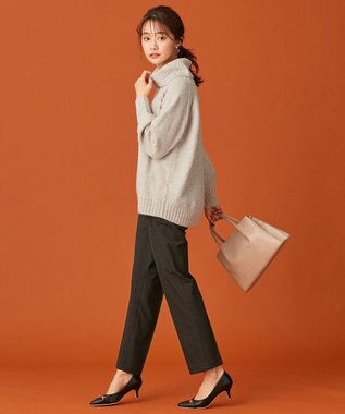 ANY SIS 【蓄熱効果】サーモトロン 2WAYストレッチ テーパードパンツ（チェック柄） ネイビーチェック