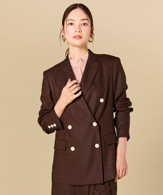 BEIGE， CAROLE / リネンライク ダブルジャケット Bordeaux