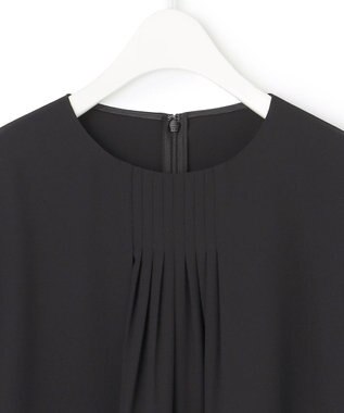 ICB L 【洗える】 ストレッチジョーゼット ブラウス ブラック系