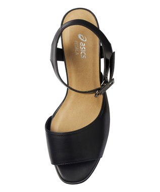 ASICS WALKING ペダラ ヒールサンダル 2E 5.0cmヒール ブラック系