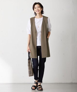 J.PRESS LADIES 【洗える】BASIC STRETCH DENIM スキニー パンツ ネイビー系