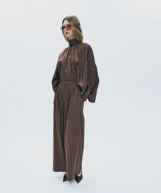 uncrave ブロードクロス ドルマンシャツ ブラウンストライプ