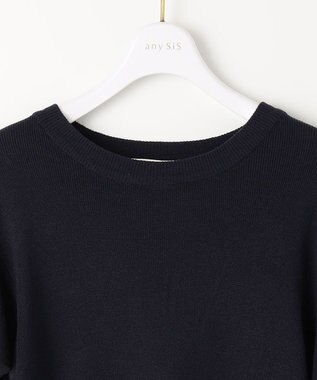 ANY SIS 【洗える】フレアディテール ニット ネイビー