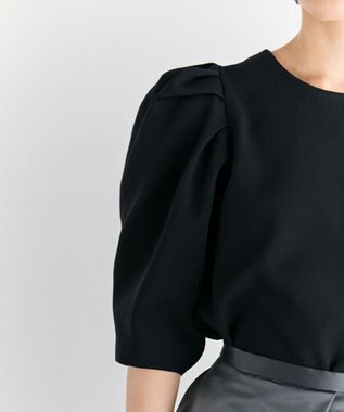 #Newans 【セレモニーにも】パフスリーブニット ネイビー