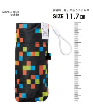 MOONBAT 【超コンパクト/晴雨兼用】Miracle Tech(ミラクルテック) 折りたたみ傘 コンパクト モザイク ブラック