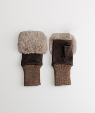 ORuKuBET  フェイクファー付きフィンガーレスグローブ(WOMEN)