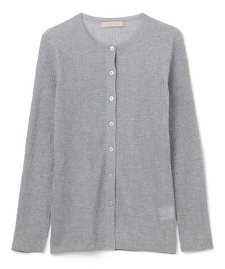 UNFILO シアーリブ ニットカーディガン グレー