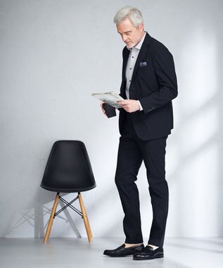 JOSEPH ABBOUD 【ウエストも伸びる/ECO撥水】アクティブレジャー パンツ ブラック系