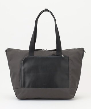 Y'SACCS ナイロン×リサイクルレザー　コンビマルチトート グレー