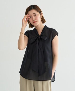 YECCA VECCA シアーボウタイブラウス
