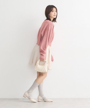 earth music&ecology ＳＥＴ２点スパンコールニットボレロ×タンク Pink