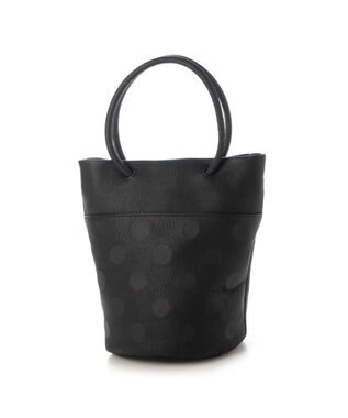 UNBILLION 【テレビ ドラマ着用アイテム】ペルケ perche / 姫路レザー丸手ハンドル2wayバケツバッグ ブラックドット