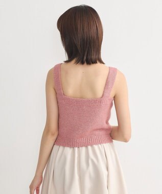 earth music&ecology ＳＥＴ２点スパンコールニットボレロ×タンク Pink